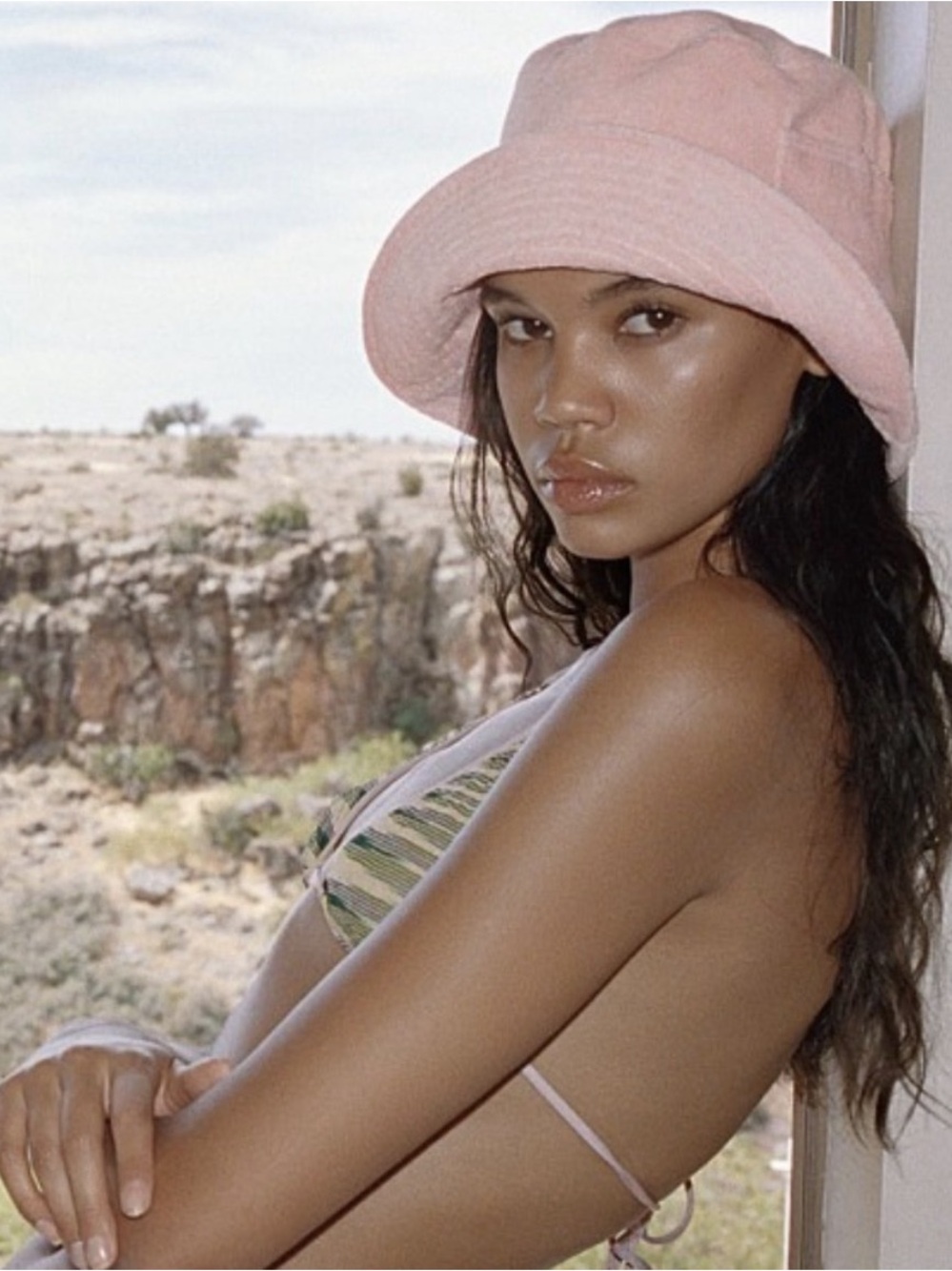Lack of Color Pink Cotton Terry Bucket Hat S/M